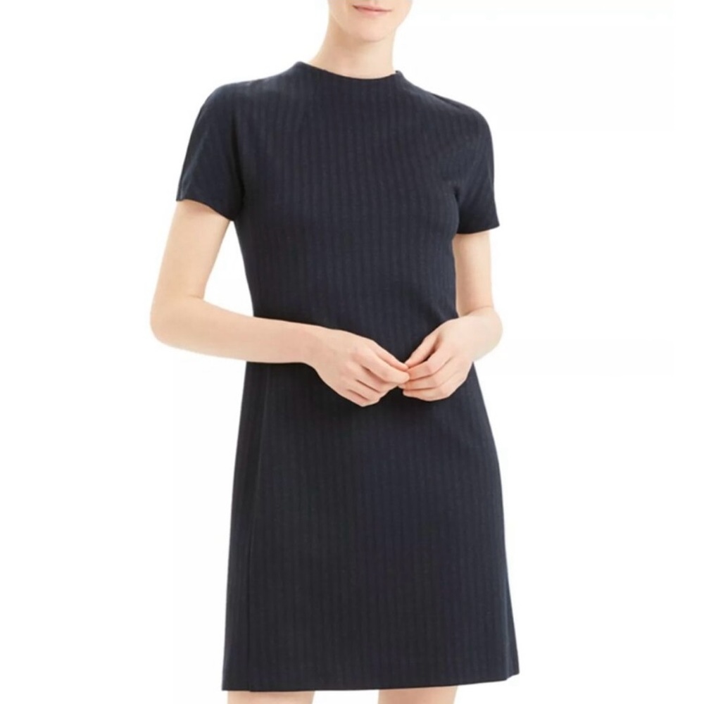 Theory Dolman Shift Dress Navy Blue Stripe L 
Women’s Career Office